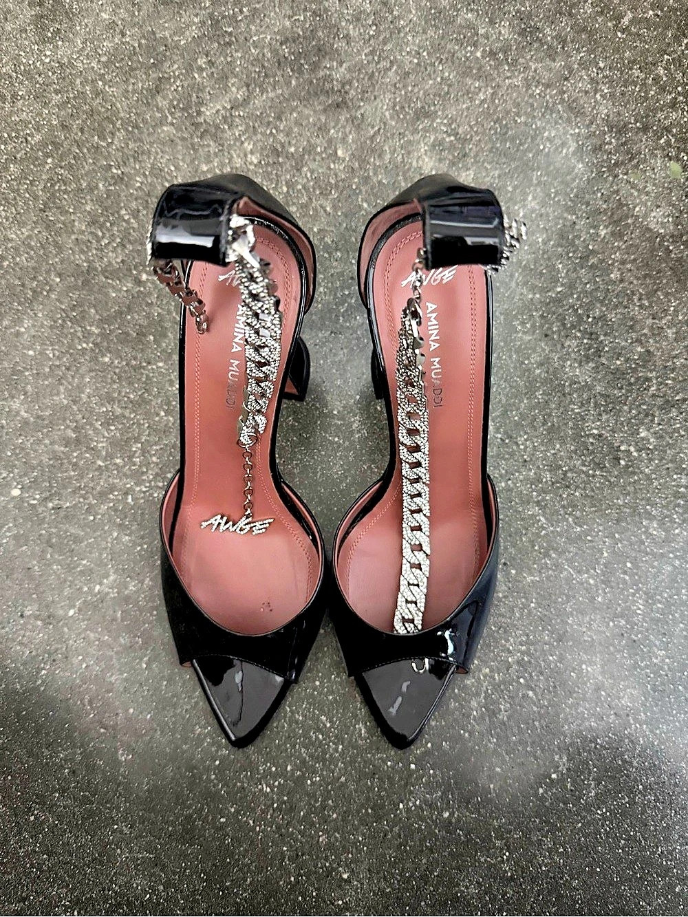 Amina Muaddi Flocko Sandal Patent EU 37